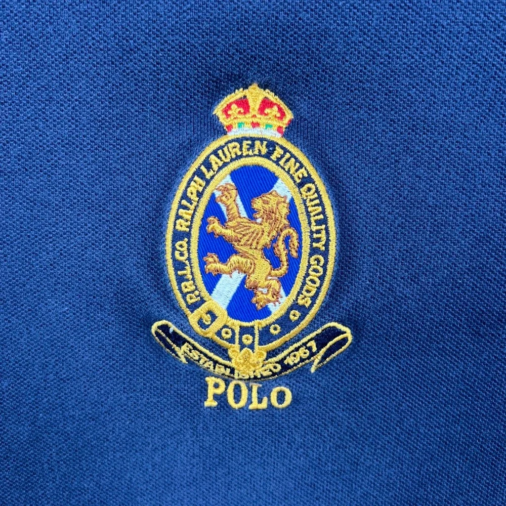 Polo Ralph Lauren Polo Shirt Mens XL Navy Big Pony Crest Custom Slim Fit